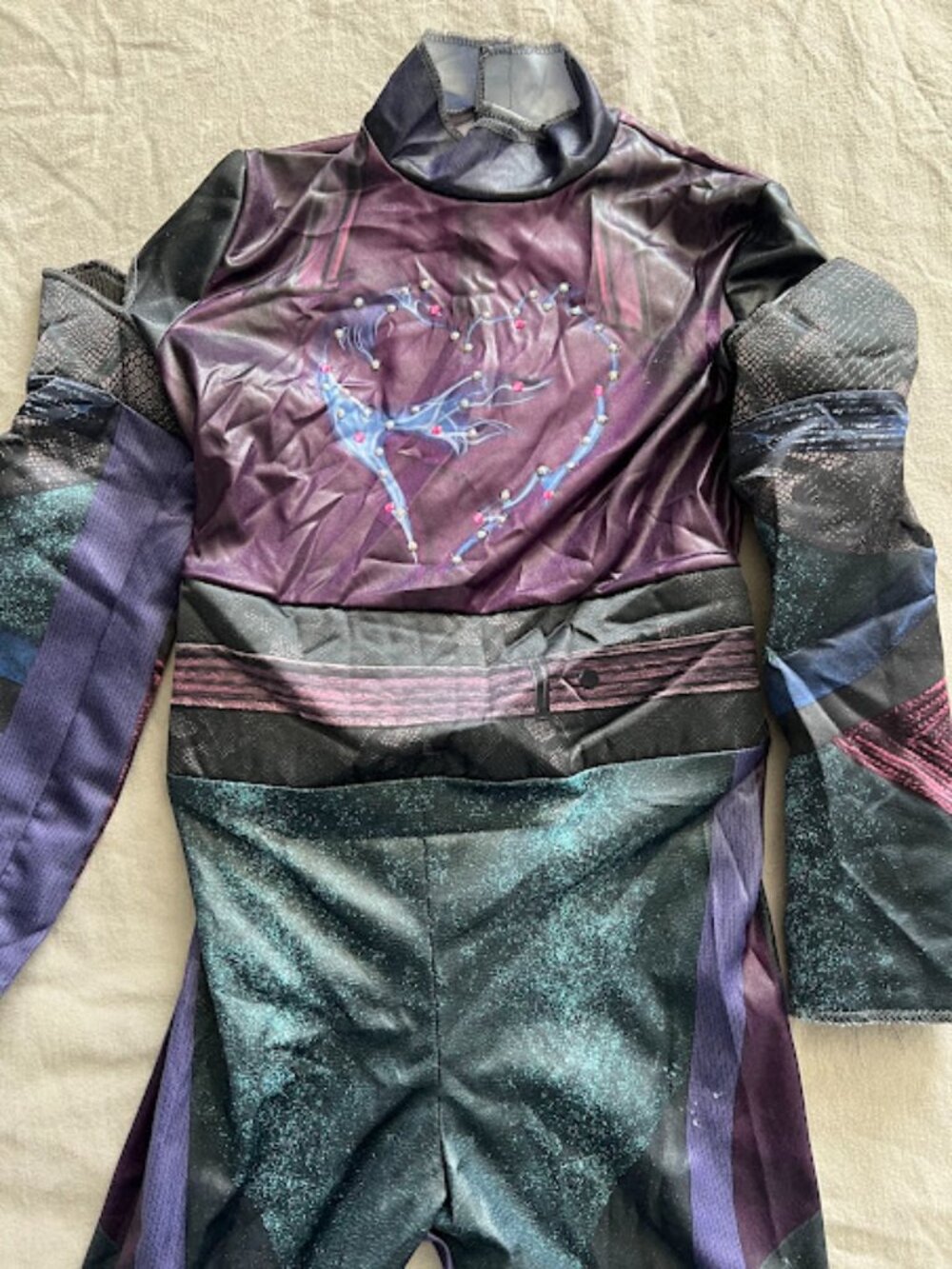 Disney Descendants 3 Mal Costume One Piece Jumpsuit Size Medium 7-8